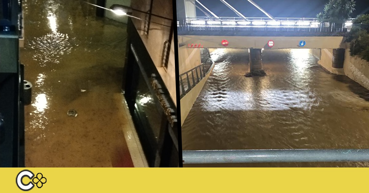 La pluja nocturna deixa imatges dinundacions a la cruïlla entre