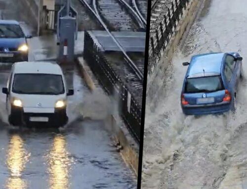 El carrer Anselm Clavé, una trampa pels vehicles quan plou