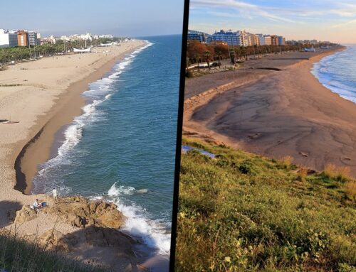 La platja de Garbí, en canvi constant: metres de sorra que apareixen i desapareixen